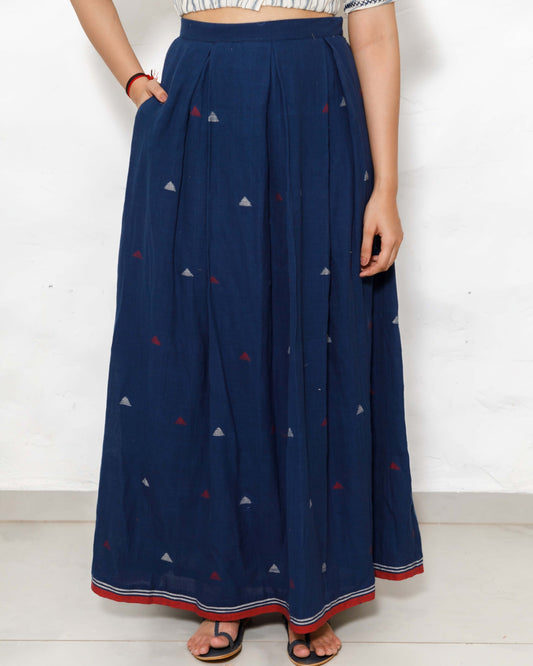 Indigo Jamdani Skirt