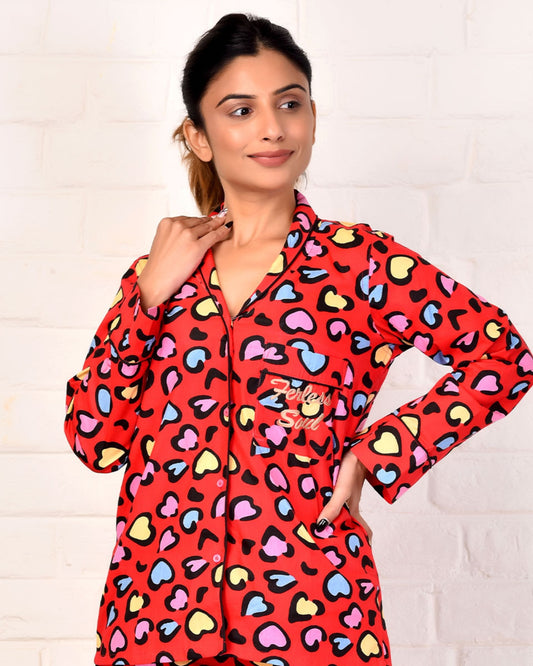 Love In The Air Shorts Set- Red